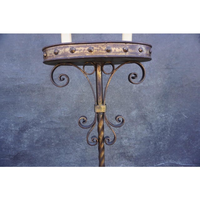 Spanish Revival 1920s Spanish Revival Torchiere Floor Lamp For Sale - Image 3 of 6