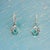 Persian Turquoise Diamond Pendant Earrings 14k WG 26.85 TCW Certified For Sale - Image 4 of 15