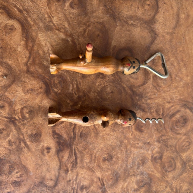 Wood 1960s Mid Century Modern Nude Male and Female Wooden Bar Tools- A Pair For Sale - Image 7 of 8