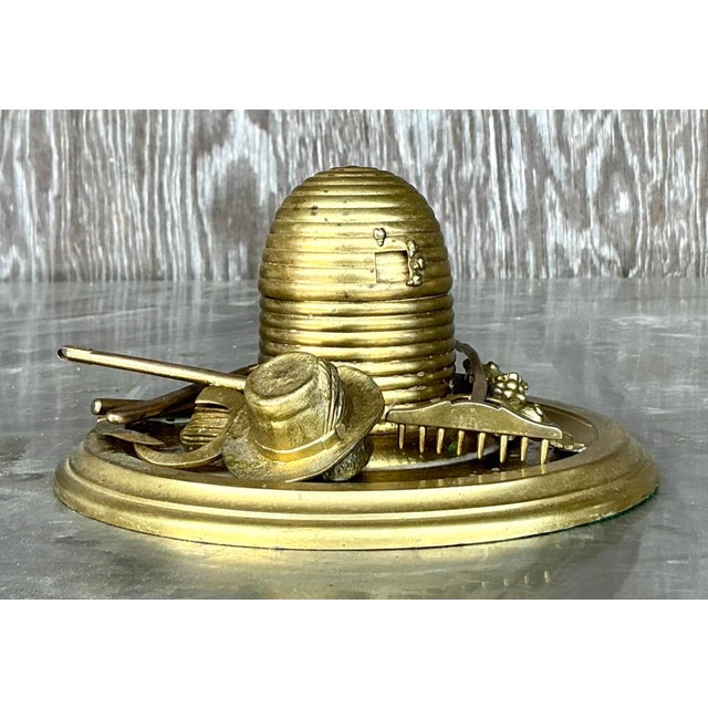 Vintage Boho Brass Honey Pot For Sale In West Palm - Image 6 of 16