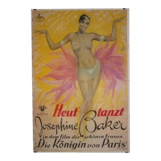 1990s Josephine Baker Art Deco Movie Poster For Sale