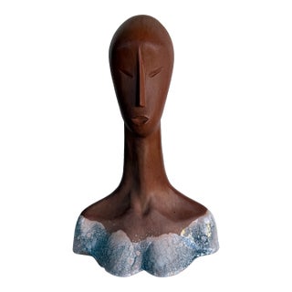 Midcentury Studio Pottery Bust of a Woman For Sale