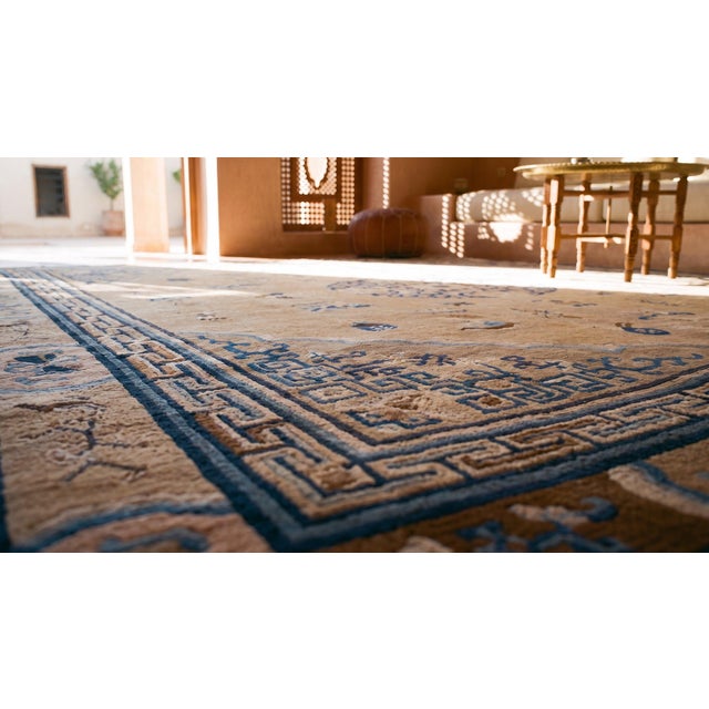 19th Century W. Chinese Ningxia Carpet ( 10' x 11'4" - 305 x 345 ) For Sale - Image 9 of 10