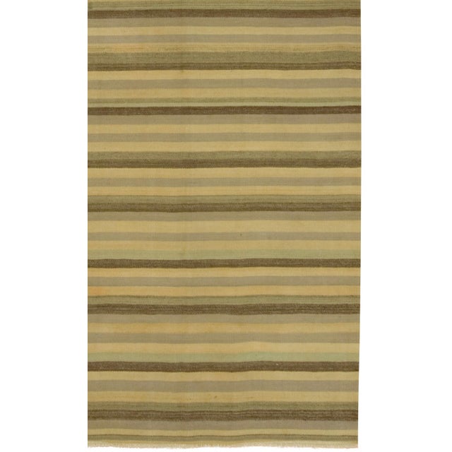 Textile Vintage Tan Turkish Kilim Runner Rug 4ft 6in X 10ft 2in For Sale - Image 7 of 8