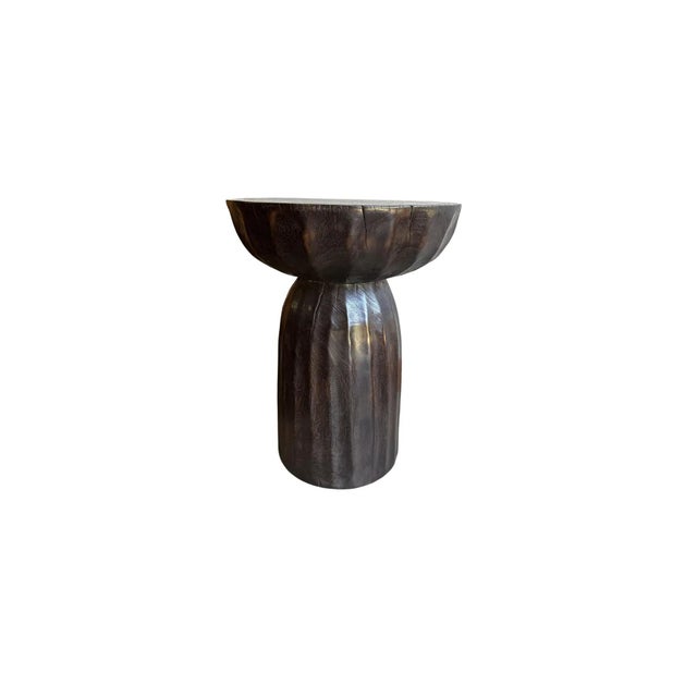 Not Yet Made - Made To Order Solid Suar Wood Round Side Table Modern Organic For Sale - Image 5 of 6