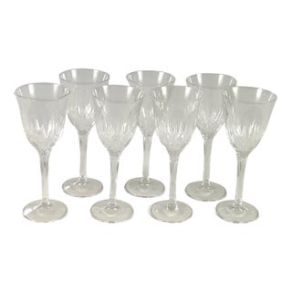 Late 20th Century D’Arques , France-“Castel” Cut Crystal Cordial Glasses – Set of Seven For Sale