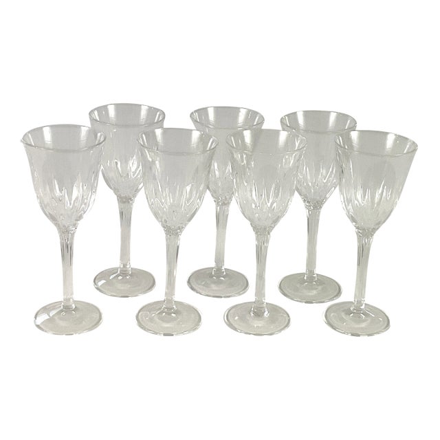 Late 20th Century D’Arques , France-“Castel” Cut Crystal Cordial Glasses – Set of Seven For Sale