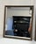 Wood Rococo Revival Ebonized Black & Gold Square Wood Mirrors, a Pair For Sale - Image 7 of 9