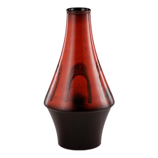 Ceramic vase by Dümler & Breiden, Model 15 25, in Red and Black, Germany, 1960s For Sale