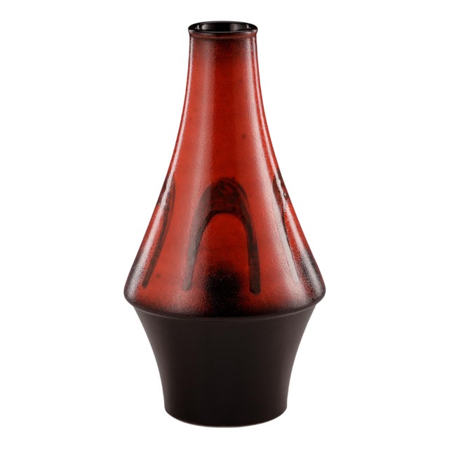 Ceramic vase by Dümler & Breiden, Model 15 25, in Red and Black, Germany, 1960s For Sale