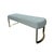 Luxurious Bench with White Ap lomb C 032 Upholstery and Polished Brass Base This elegant bench is fully upholstered in the...