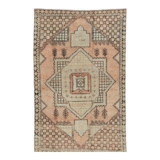 Vintage Circa 1940 Turkish Oushak Area Rug 3ft 7in X 5ft 8in For Sale