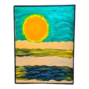 Primitive Futurism "Celestial Sunflowers" Oil Painting by Artist John Carnright