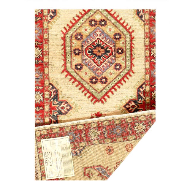 Traditional Fine Hand Knotted Kazak Runner For Sale - Image 3 of 3