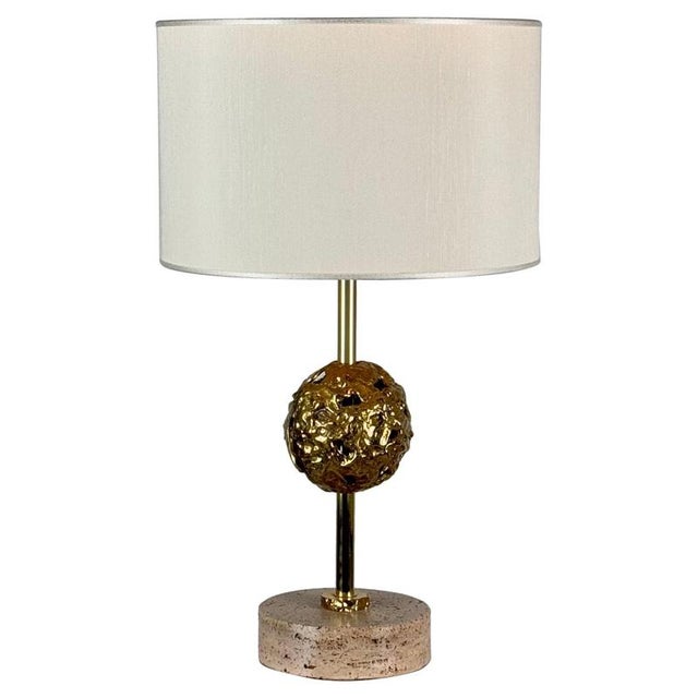 Sculptural Travertine Table Lamp attributed to Angelo Brotto for Esperia, Italy, 1970s For Sale - Image 16 of 16