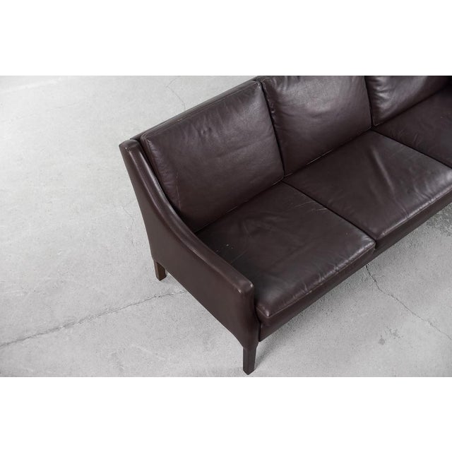 3-Seater Chocolate Leather Sofa, 1960s For Sale - Image 14 of 18