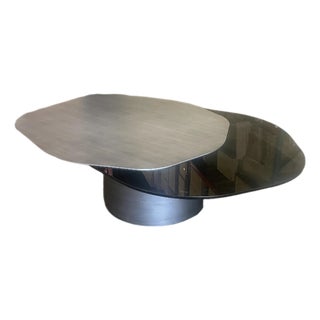 Modern Irregular Kaylee Coffee Table in Matte Silver For Sale