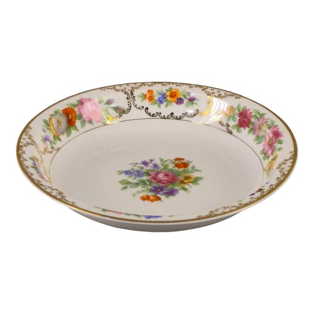 Vintage Seld Bavaria Rosenthal Porcelain Floral "Donatello" Serving Bowl For Sale