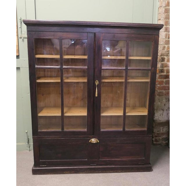 Old Oak School Cupboard, Glazed Bookcase A good heavy quality piece, this piece was a class room cupboard with storage for...