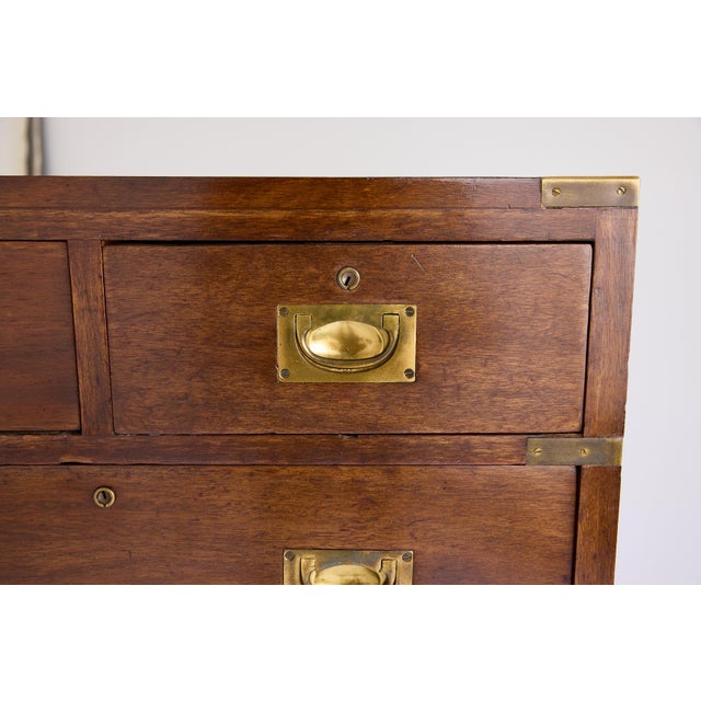 English Campaign Chest & Secretary in Mahogany With Brass Fittings For Sale - Image 18 of 18
