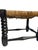 English Antique English Jacobean Style Country Woven Rush Seat Stool With Bobbin Legs For Sale - Image 3 of 16