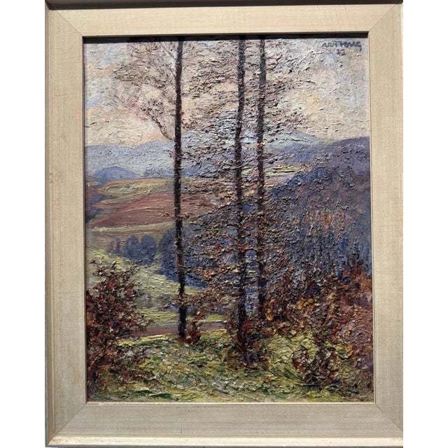 Arno Haag, Autumnal Low Mountain Landscape with Trees, Oil Painting on Canvas For Sale - Image 13 of 13