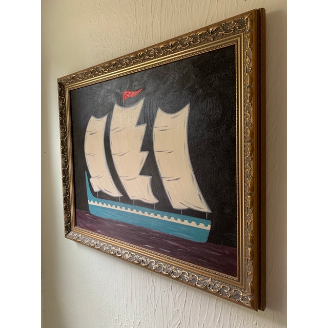 Traditional Contemporary Impressionist Style Seascape Painting on Canvas, Framed For Sale - Image 3 of 4