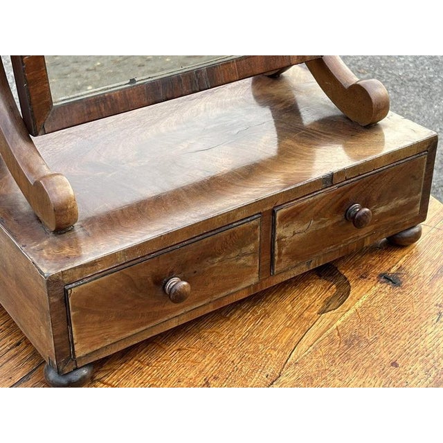 Victorian Mahogany Dressing Mirror with Two Drawers For Sale - Image 3 of 10