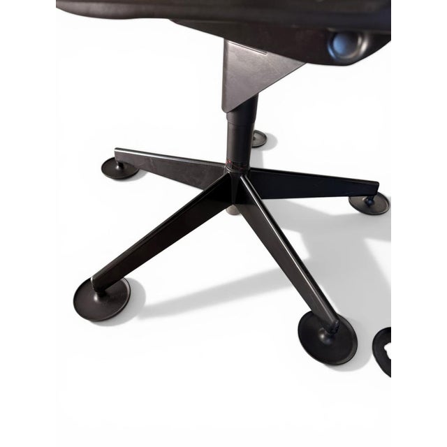 Vintage Sapper Office Chairs in Black Leather on Glides by Richard Sapper for Knoll, 1979, Set of 2 For Sale - Image 11 of 14