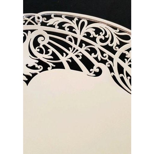 Sterling Silver Pierced Cake Stand from Cooper Brothers, 1942 For Sale - Image 6 of 14