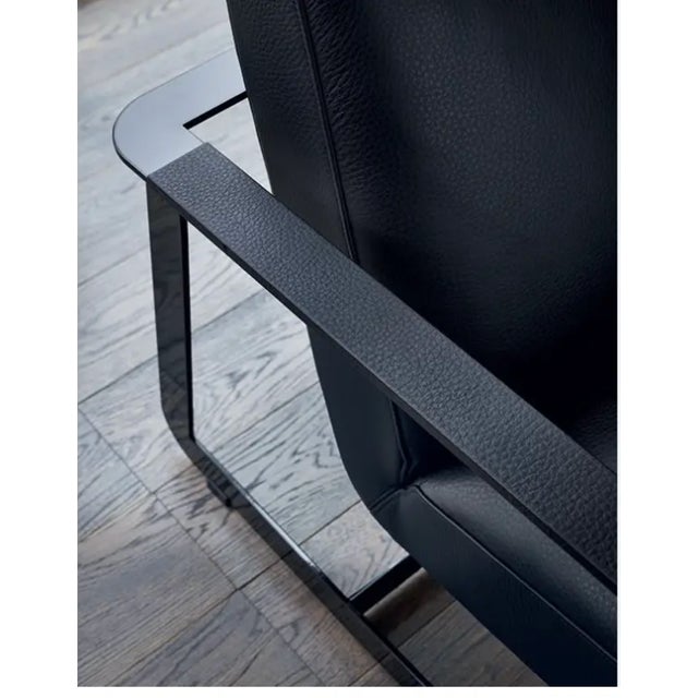 Contemporary Poliform Gaston Chair - Black/Black For Sale - Image 3 of 4