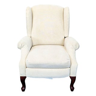 Lane Furniture Beige Wingback Recliner Lounge Chair For Sale