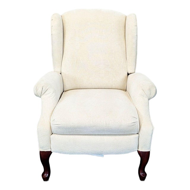 Lane Furniture Beige Wingback Recliner Lounge Chair For Sale