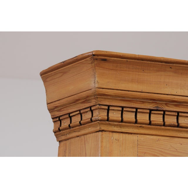 Brown Chippendale Scrub Pine Corner Cupboard China Cabinet For Sale - Image 8 of 14