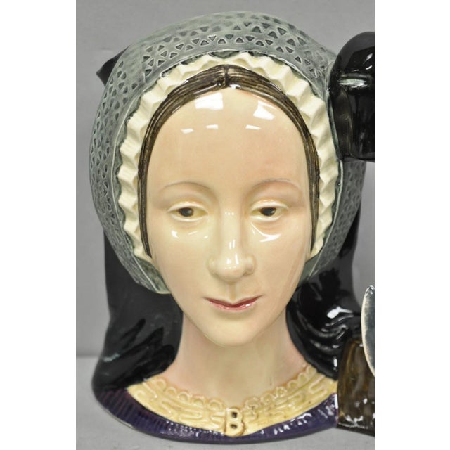 Classical Roman Vintage 1975 Royal Doulton Ann Boleyn D6644 Porcelain Toby Character Jug Mug For Sale - Image 3 of 12