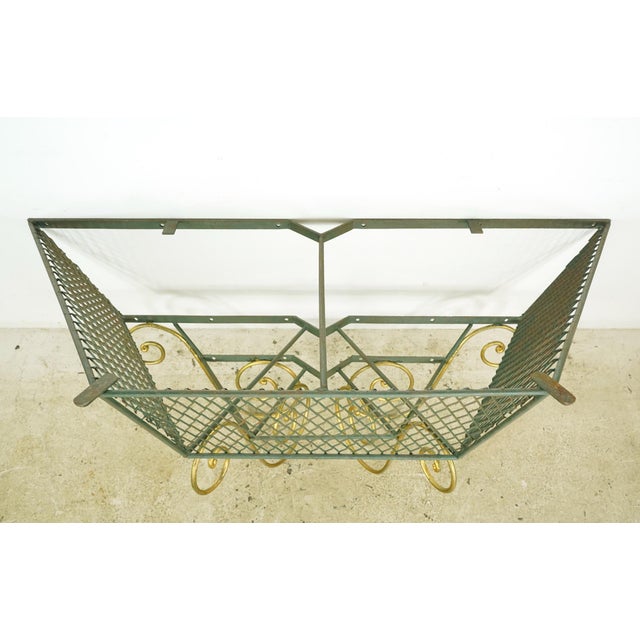 1940s French Green & Gold Wrought Iron Console Base For Sale - Image 10 of 11
