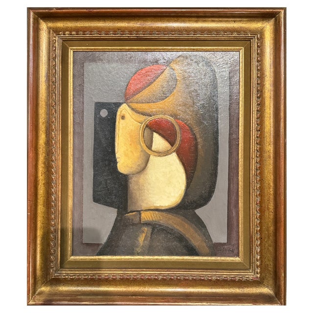 José Herrera, Cubist Portrait, 1970s For Sale