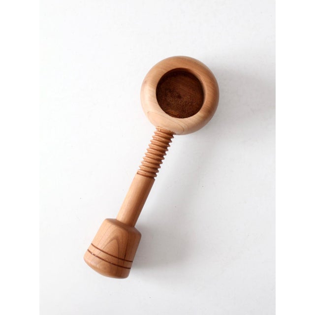 Brown Vintage Mid-Century Turned Wood Nutcracker For Sale - Image 8 of 14
