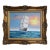 Original Marine Oil Painting Tall Ship on Open Sea Nautical Seascape Gold Frame For Sale