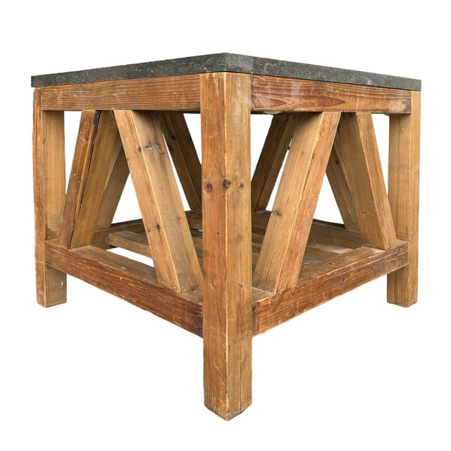 Wood Modernist Cocktail Table With Marble Top For Sale - Image 7 of 11