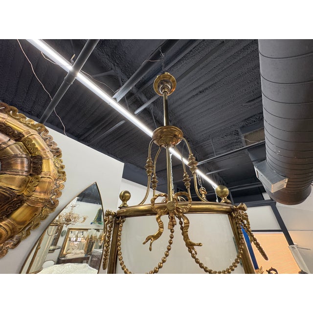 1940s French Louis XVI Style Bronze Lantern For Sale - Image 11 of 16