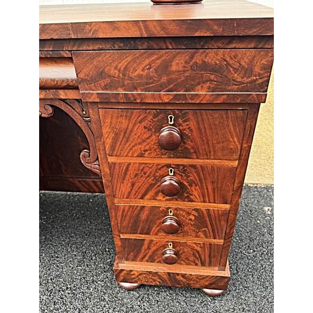 Outstanding Antique Empire Mahogany Mirrored Kneehole Dressing Table or Vanity For Sale - Image 4 of 18