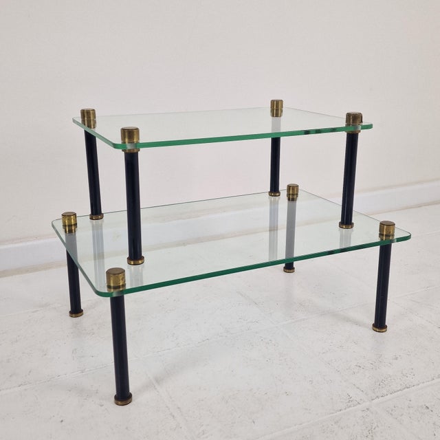 French Modernist Glass and Brass Display Tables from P. Andrieux, 1930s, Set of 2 For Sale - Image 4 of 18