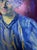 Expressionism Oil Painting Woman in Blue Victor Konotopsky For Sale - Image 3 of 9
