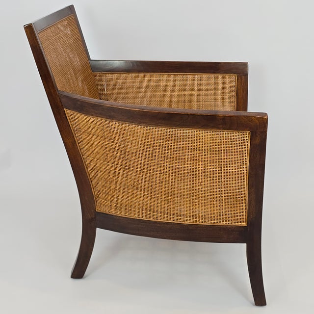 2010s Crate & Barrel "Blake" Leather Chairs and Ottoman For Sale - Image 5 of 11