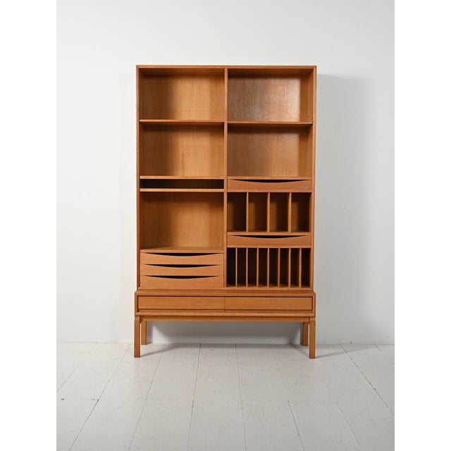 Modular Oak Bookcase by Marian Grabinski, 1960s For Sale - Image 10 of 10