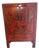 Late 19th Century Red Antique Chinese Chinoiserie Style Wedding Cabinet For Sale