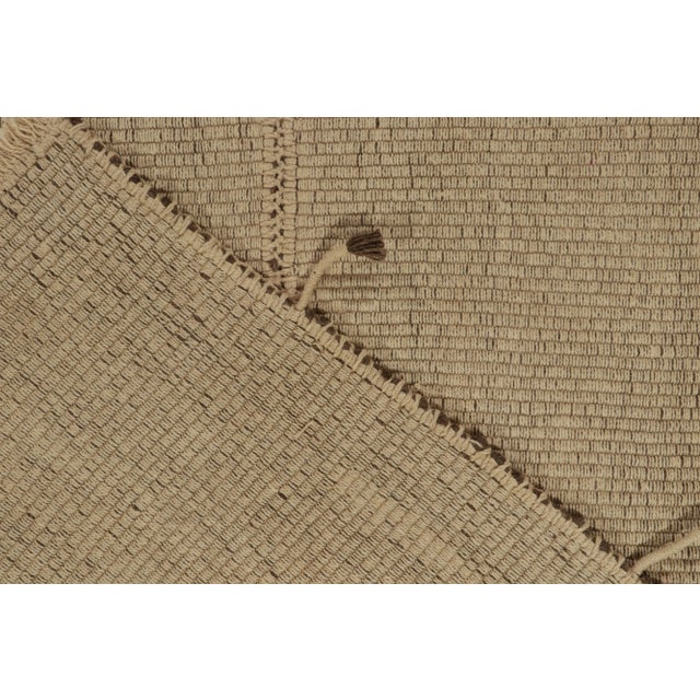 Textile Rug & Kilim’s Contemporary Kilim in Sandy, Solid Beige-Brown Panel Woven Style For Sale - Image 7 of 8
