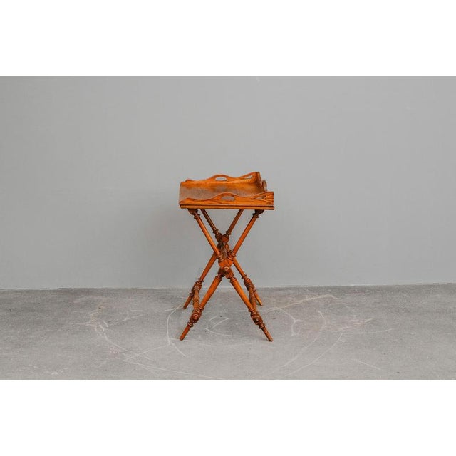 Late 19th Century Gründerzeit Oak Tray Table For Sale - Image 4 of 14