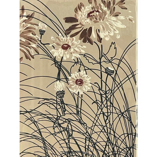 Vintage 1975 Framed Floral Screen Print Dated Botanical Wall Art.. For Sale - Image 9 of 10